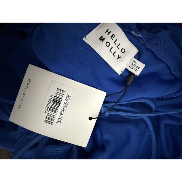 Hello‎ Molly WHISKEY SOUR DRESS BLUE luxury adjustable shoulder strapp navy XL - Picture 9 of 10